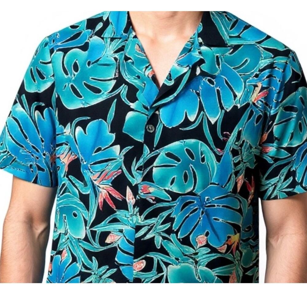 Vintage 80s/90s Hilo Hattie Men’s Hawaiian Floral Shirt Tropical Beach Large USA